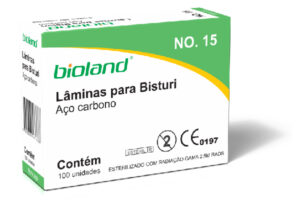 Lâmina de Bisturi Bioland Aço Carbono Bioland caixa