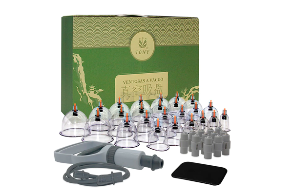KIT DE VENTOSATERAPIA TONY COM 24 COPOS – LINHA PROFISSIONAL